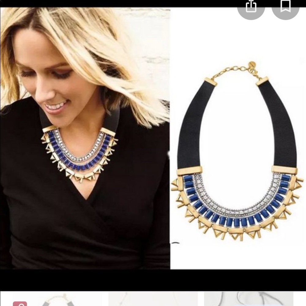 Stella & Dot Natalie Necklace Leather & Metal Reversible